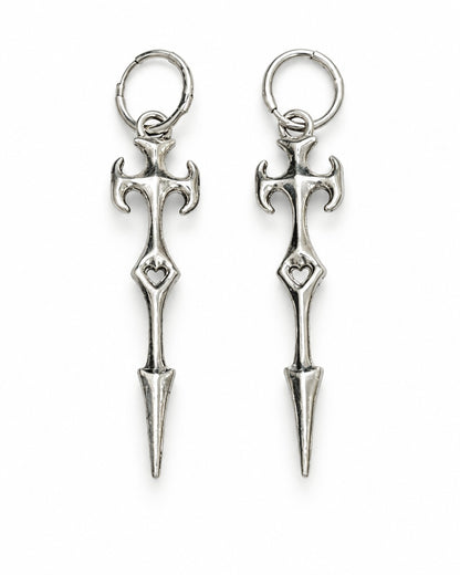Gothic Cross Drop Earrings