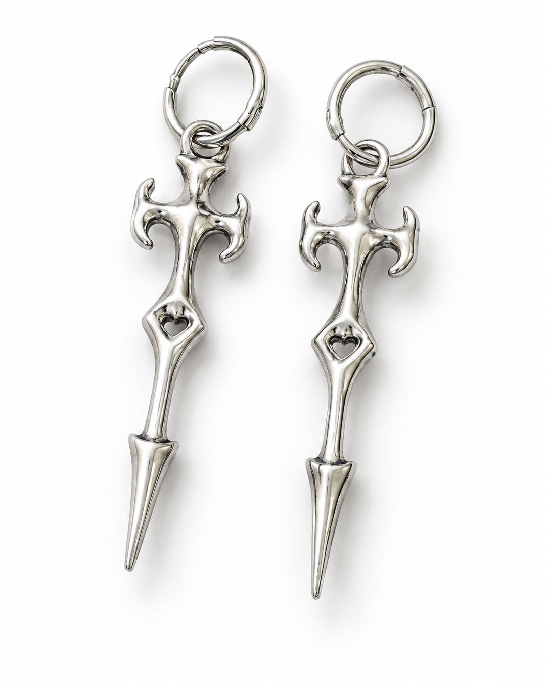 Gothic Cross Drop Earrings