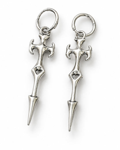Gothic Cross Drop Earrings