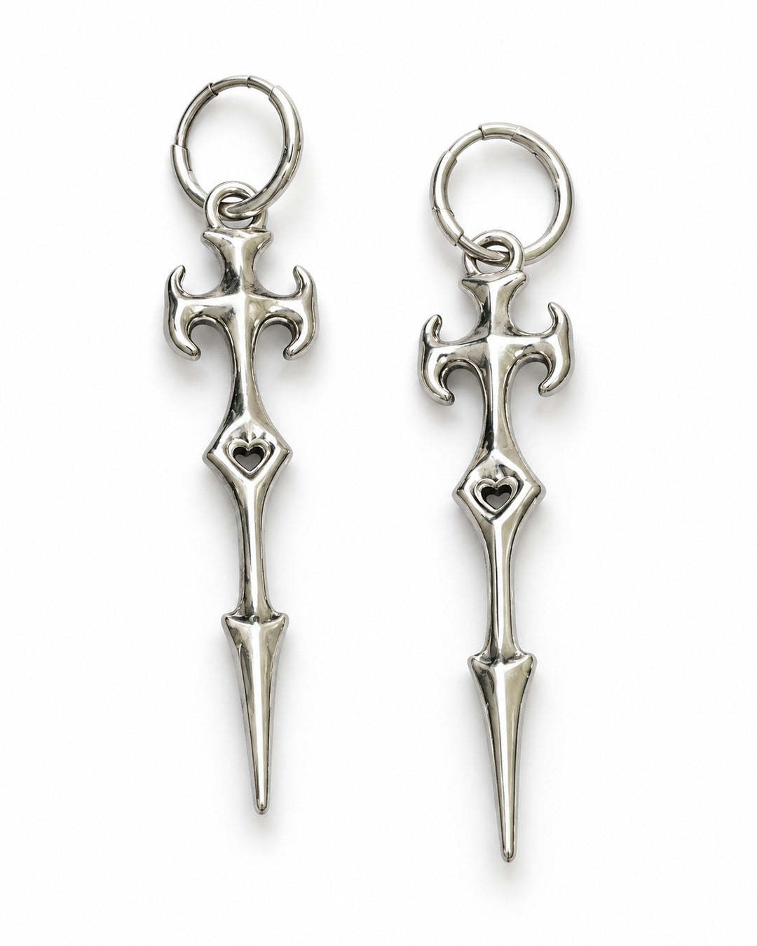 Gothic Cross Drop Earrings