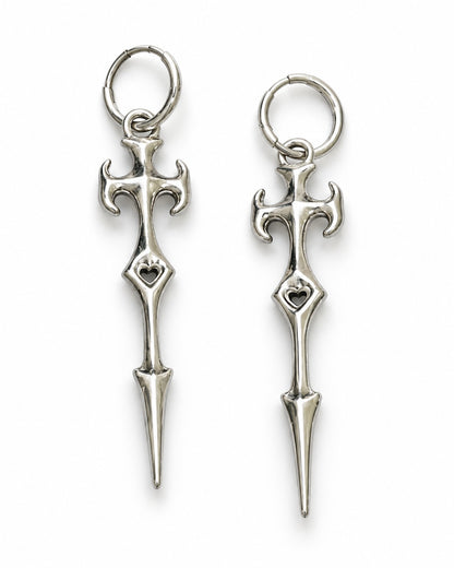 Gothic Cross Drop Earrings