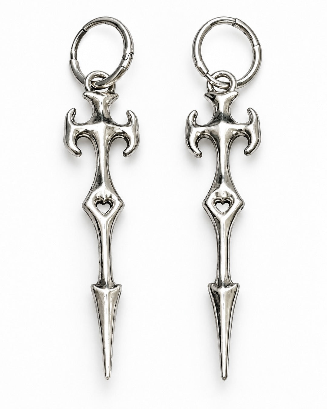Gothic Cross Drop Earrings