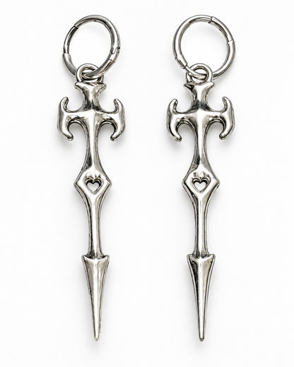 Gothic Cross Drop Earrings