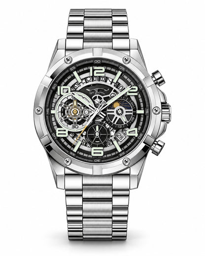 Skeleton Chronograph Steel Watch