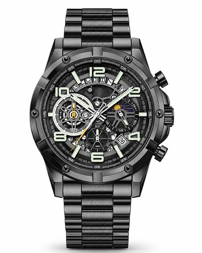 Skeleton Chronograph Steel Watch