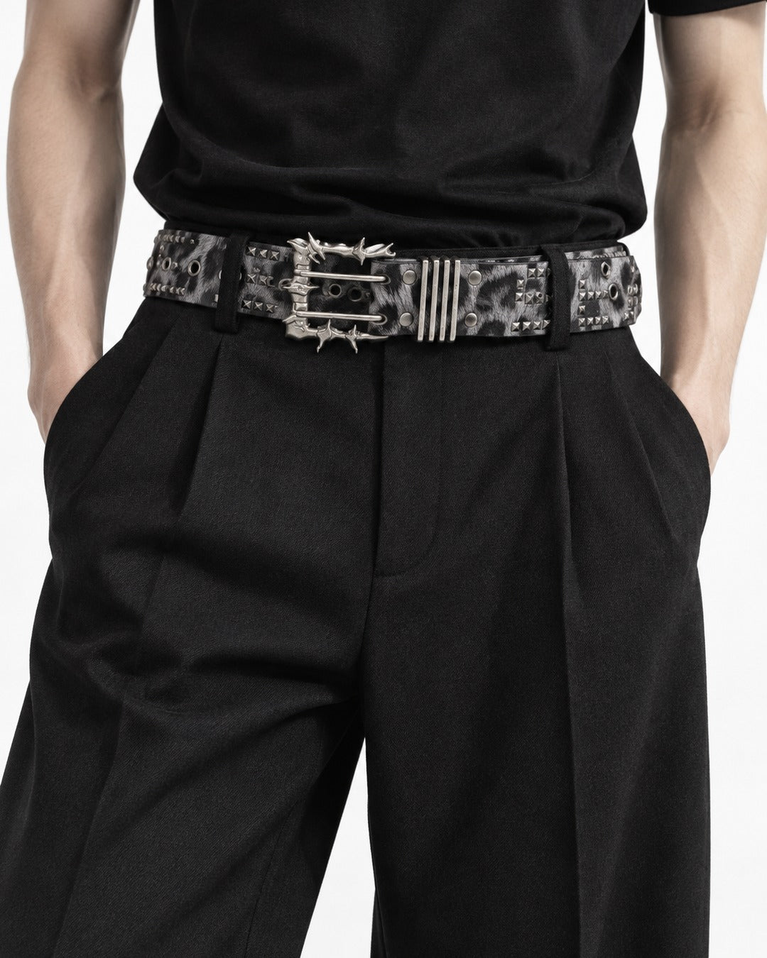Studded Leopard Belt