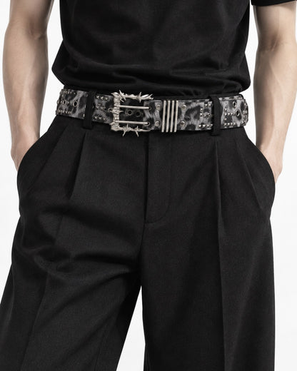 Studded Leopard Belt
