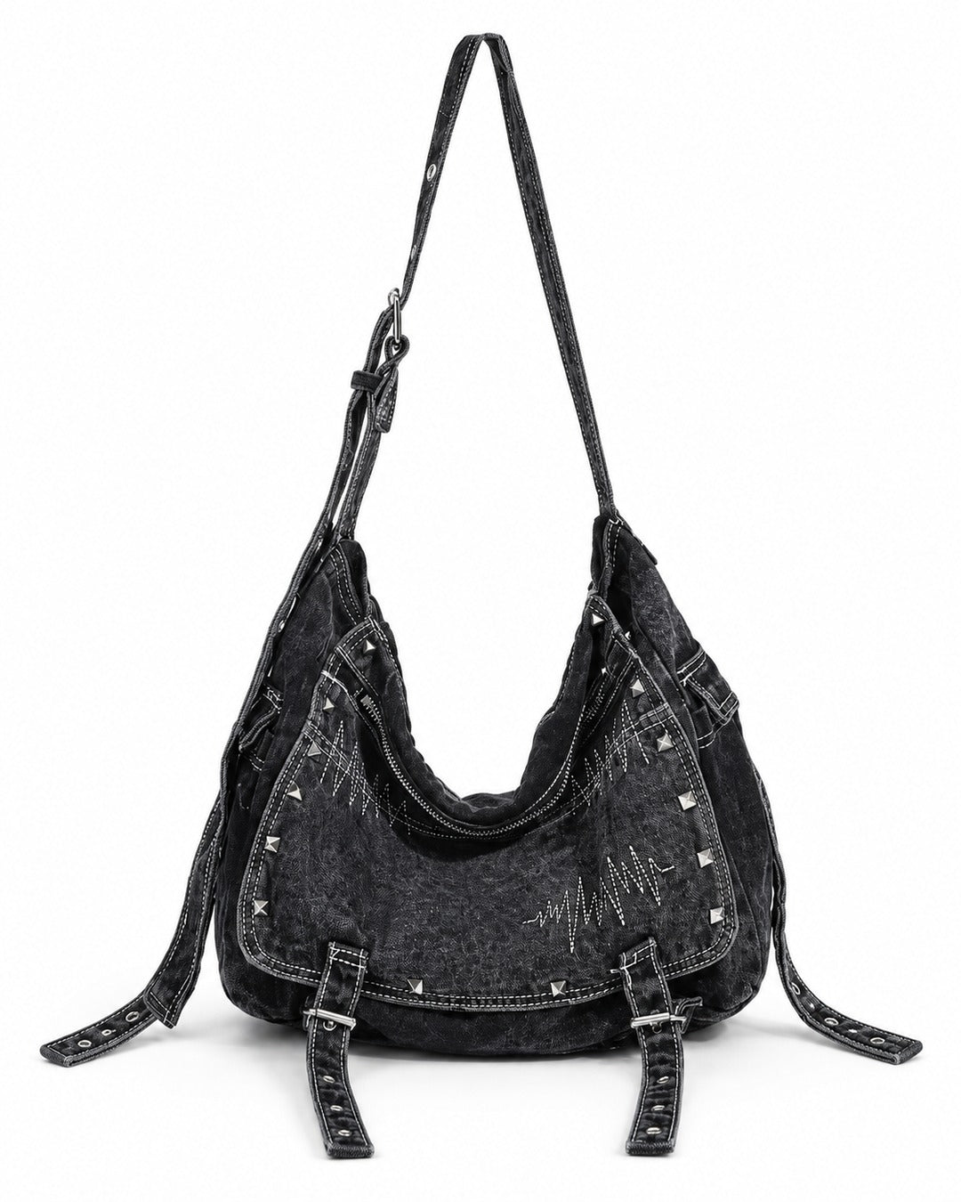 Studded Hobo Shoulder Bag
