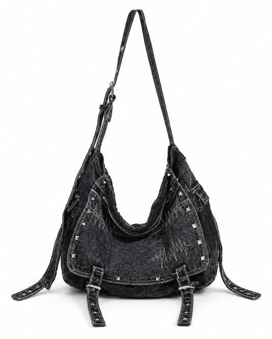 Studded Hobo Shoulder Bag