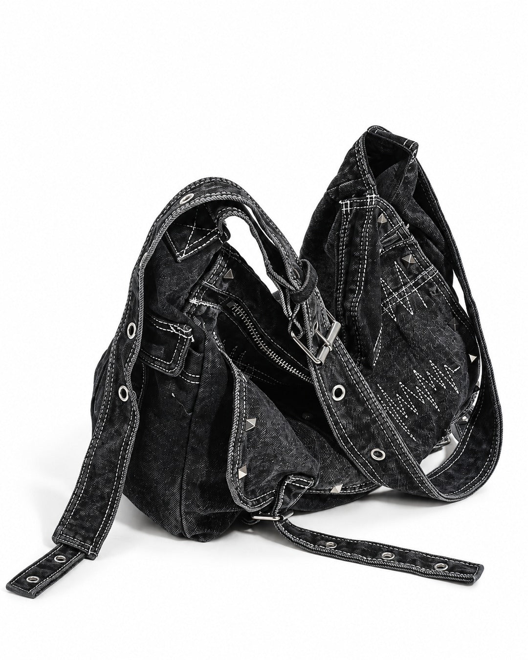 Studded Hobo Shoulder Bag