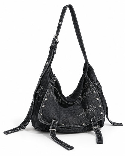 Studded Hobo Shoulder Bag
