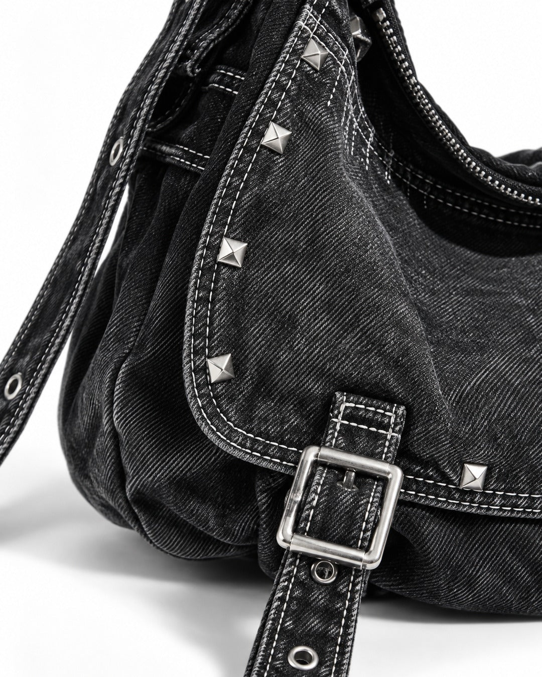 Studded Hobo Shoulder Bag