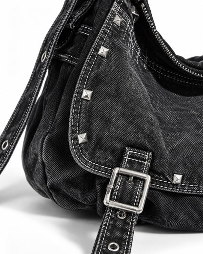 Studded Hobo Shoulder Bag