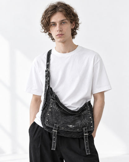 Studded Hobo Shoulder Bag
