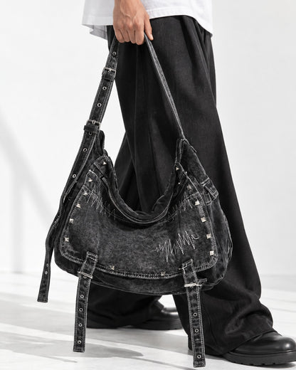 Studded Hobo Shoulder Bag