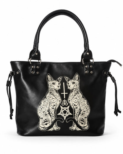 Cat Embroidered Tote Bag
