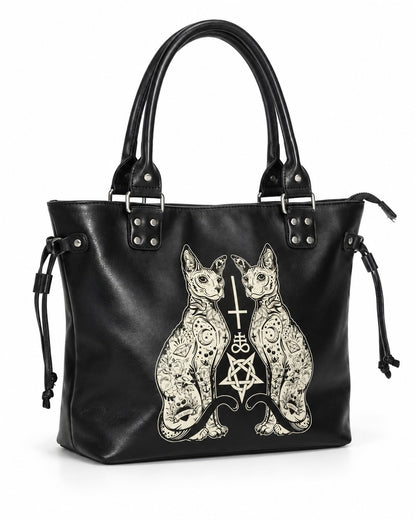 Cat Embroidered Tote Bag