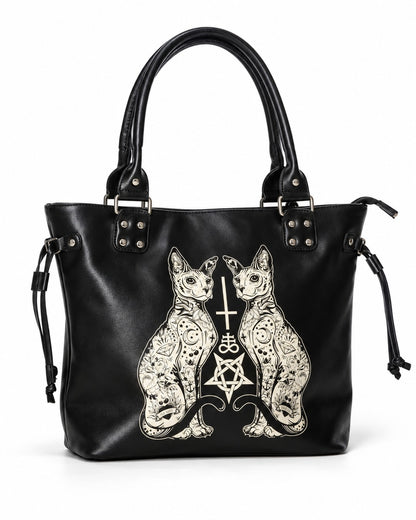 Cat Embroidered Tote Bag