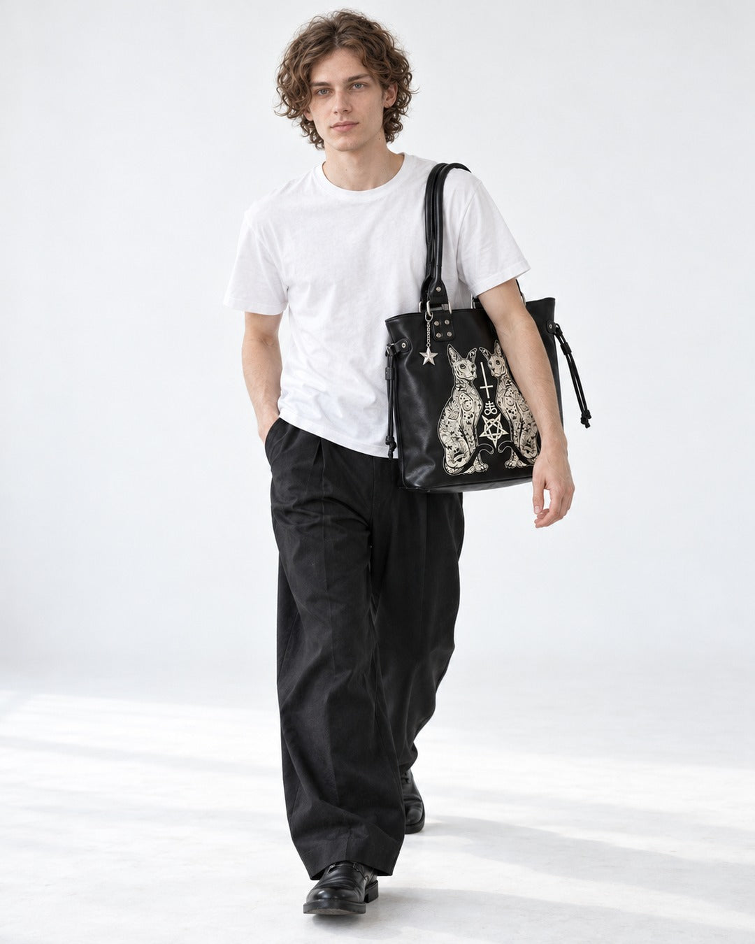 Cat Embroidered Tote Bag