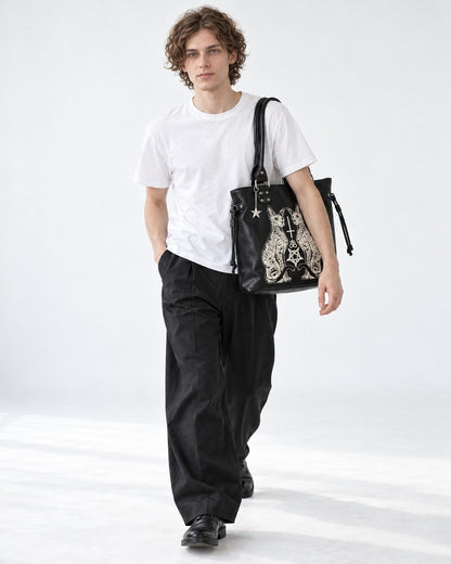 Cat Embroidered Tote Bag