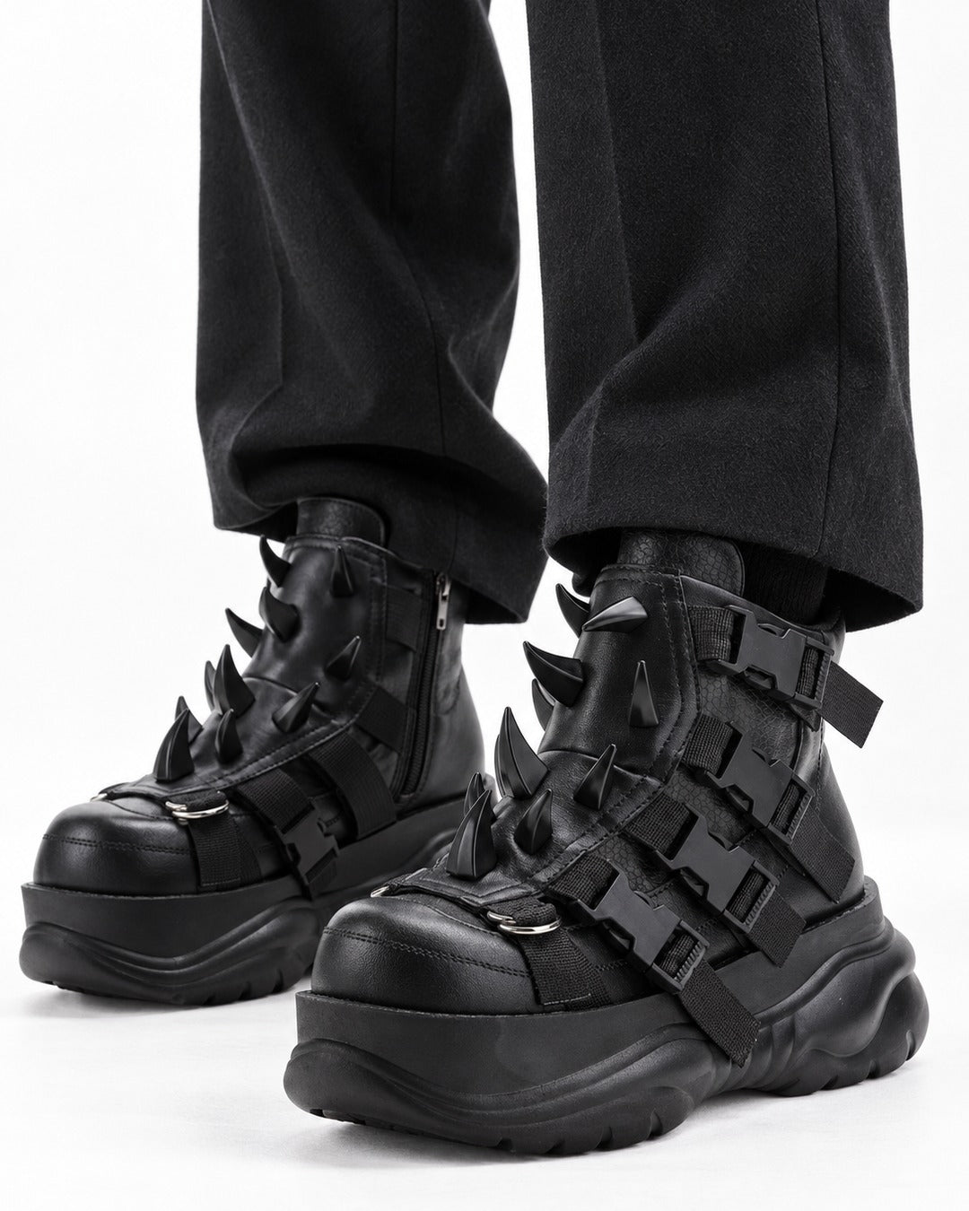 Spiked Strap Platform Sneakers